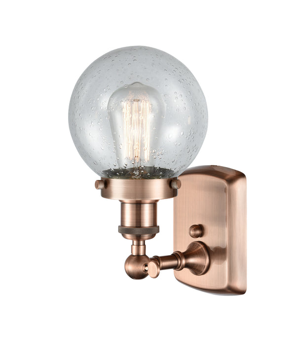 Innovations 916-1W-AC-G204-6 One Light Wall Sconce, Antique Copper