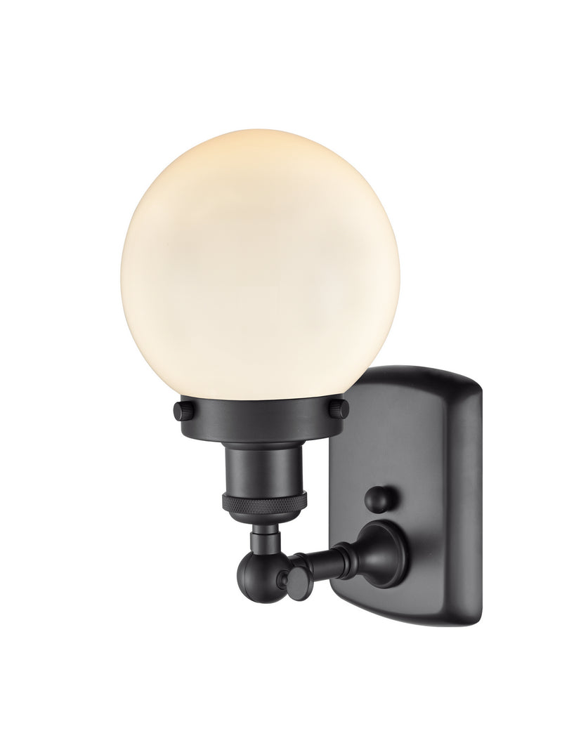 Innovations 916-1W-BK-G201-6 One Light Wall Sconce, Matte Black