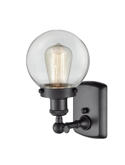 Innovations 916-1W-BK-G202-6 One Light Wall Sconce, Matte Black