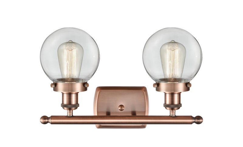 Innovations 916-2W-AC-G202-6 Two Light Bath Vanity, Antique Copper