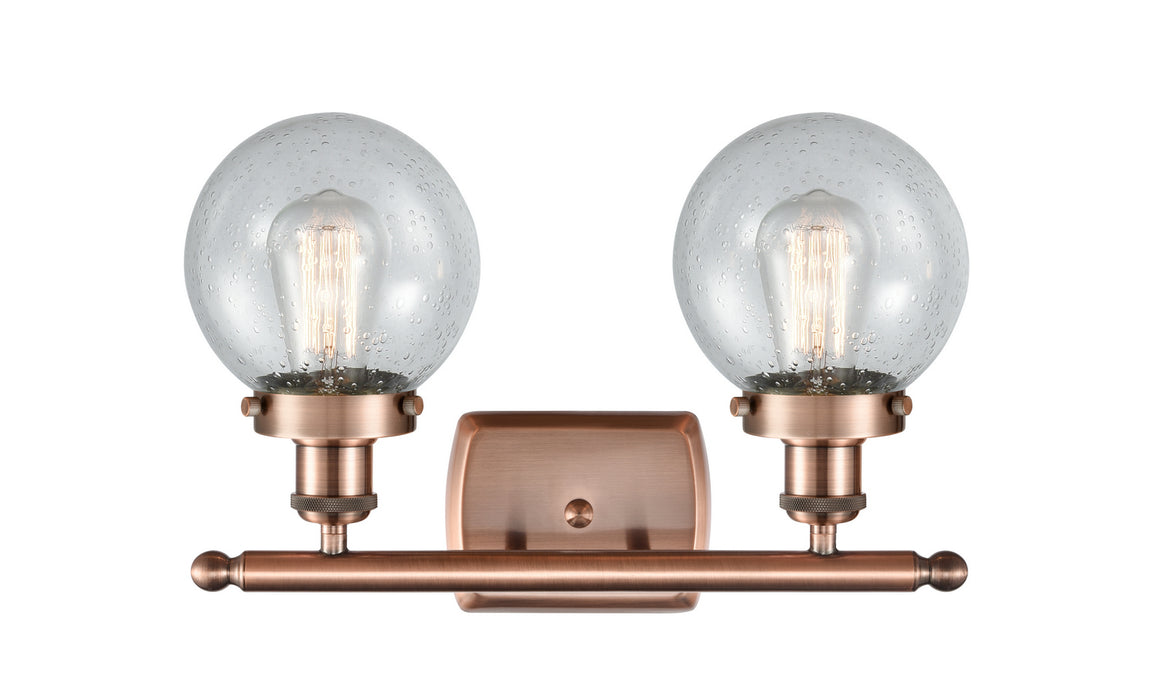 Innovations 916-2W-AC-G204-6 Two Light Bath Vanity, Antique Copper