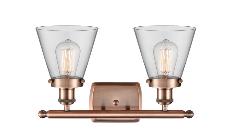 Innovations 916-2W-AC-G62 Two Light Bath Vanity, Antique Copper