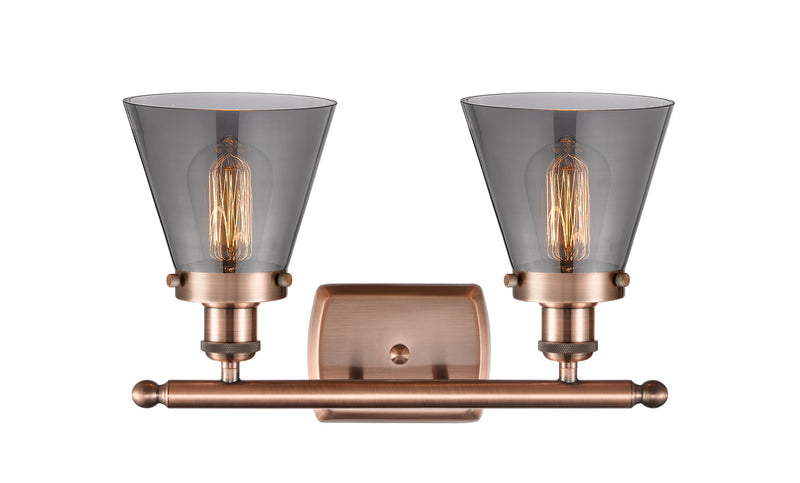 Innovations 916-2W-AC-G63 Two Light Bath Vanity, Antique Copper