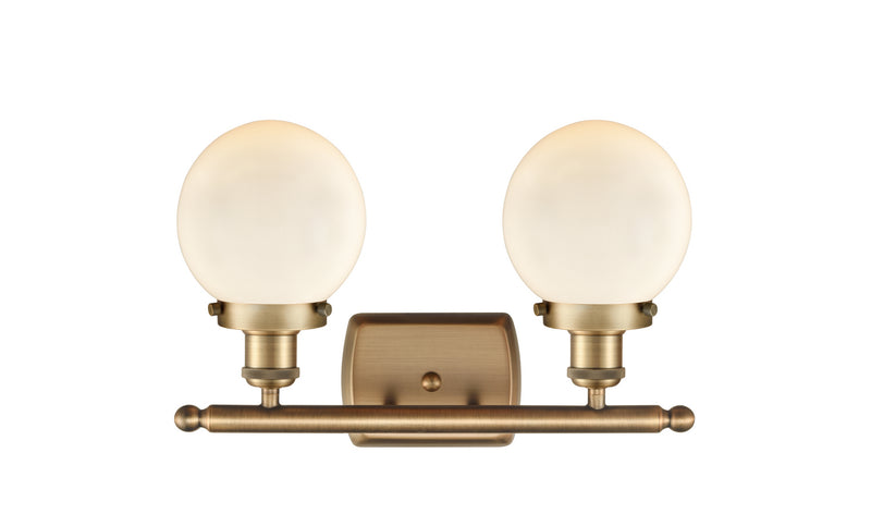Innovations 916-2W-BB-G201-6 Two Light Bath Vanity, Brushed Brass