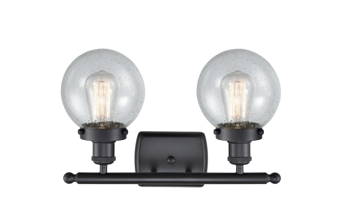 Innovations 916-2W-BK-G204-6 Two Light Bath Vanity, Matte Black
