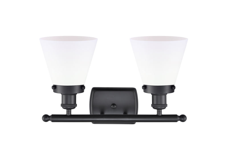 Innovations 916-2W-BK-G61 Two Light Bath Vanity, Matte Black