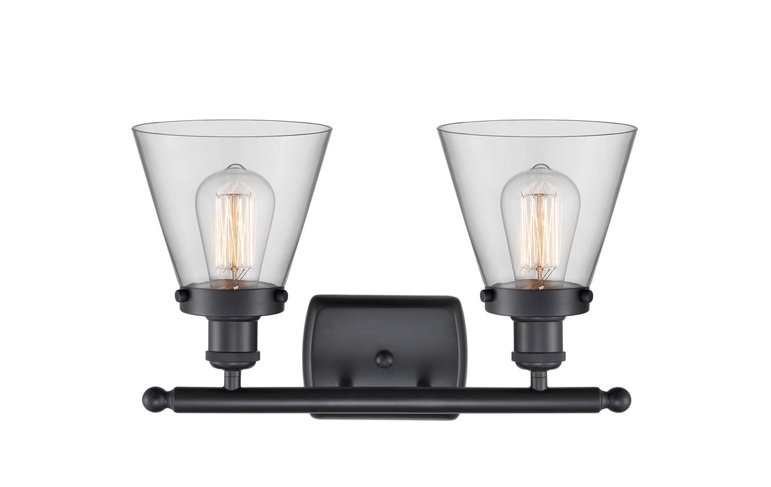 Innovations 916-2W-BK-G62 Two Light Bath Vanity, Matte Black