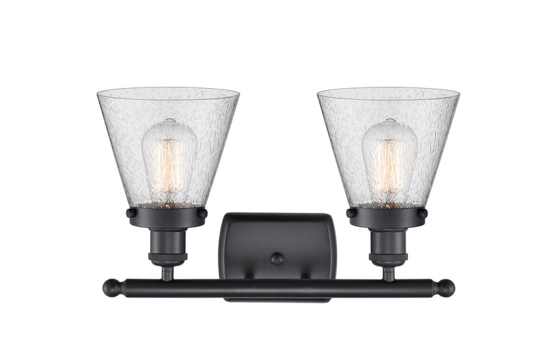Innovations 916-2W-BK-G64 Two Light Bath Vanity, Matte Black