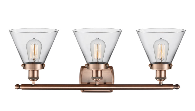 Innovations 916-3W-AC-G42 Three Light Bath Vanity, Antique Copper