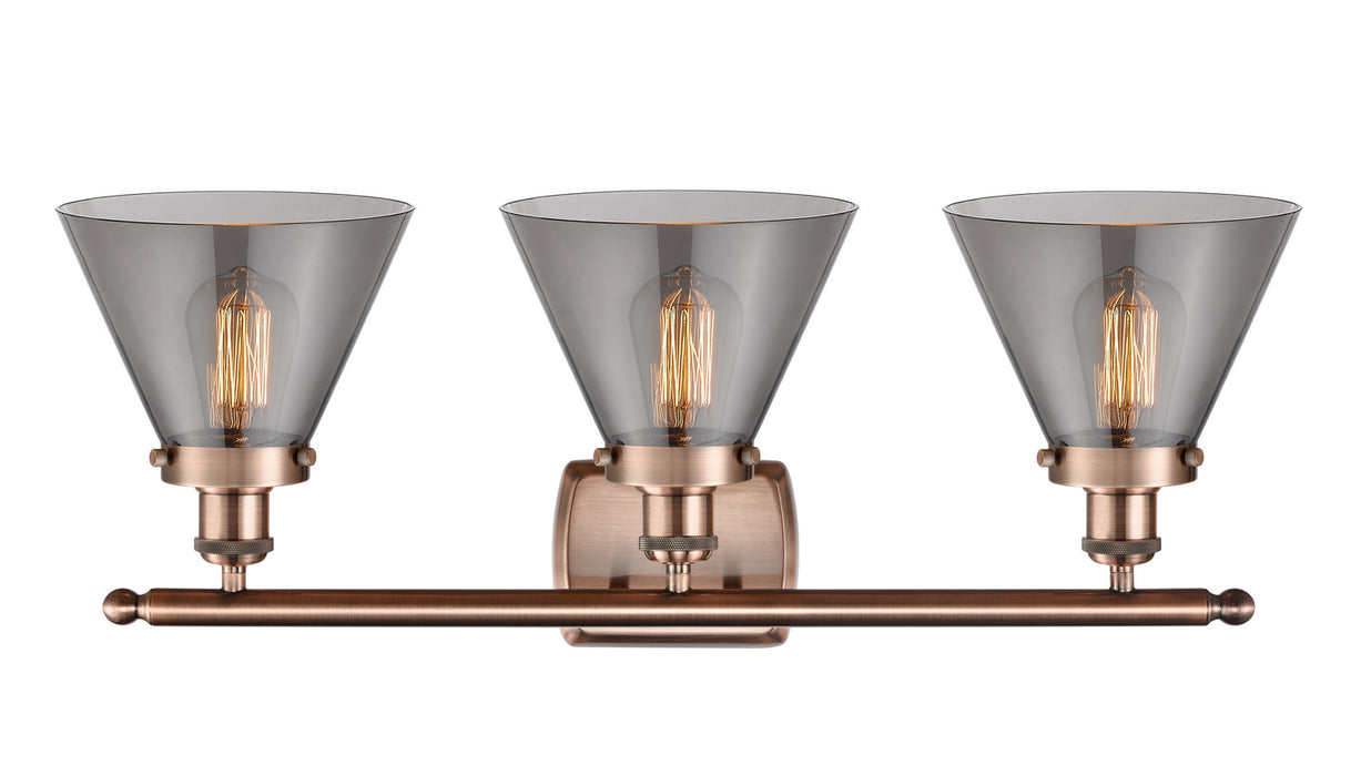 Innovations 916-3W-AC-G43 Three Light Bath Vanity, Antique Copper