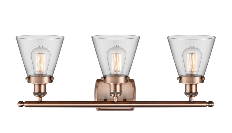 Innovations 916-3W-AC-G62 Three Light Bath Vanity, Antique Copper