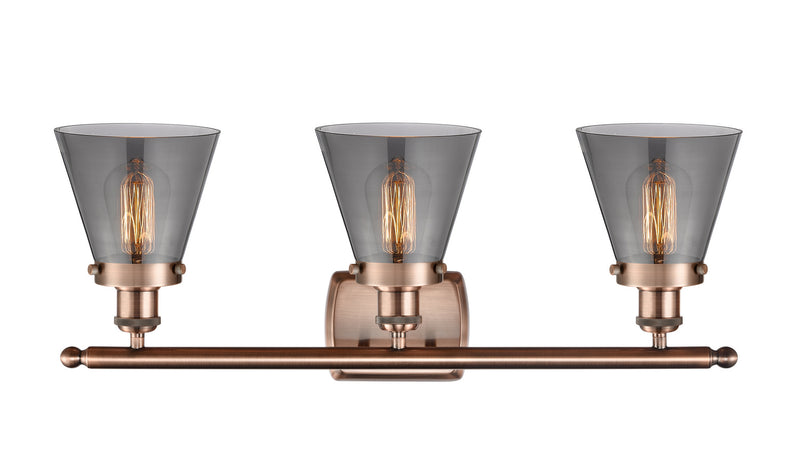 Innovations 916-3W-AC-G63 Three Light Bath Vanity, Antique Copper