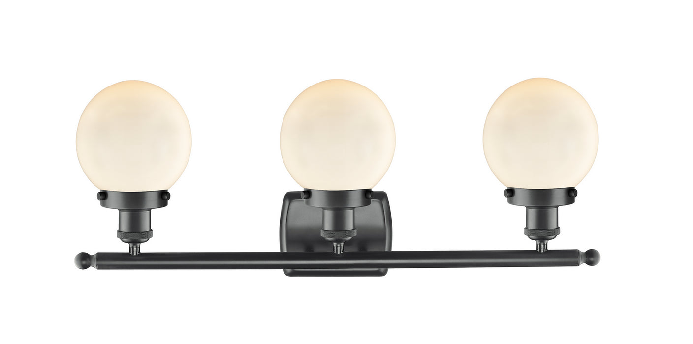 Innovations 916-3W-BK-G201-6 Three Light Bath Vanity, Matte Black