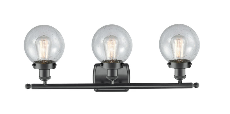 Innovations 916-3W-BK-G204-6 Three Light Bath Vanity, Matte Black