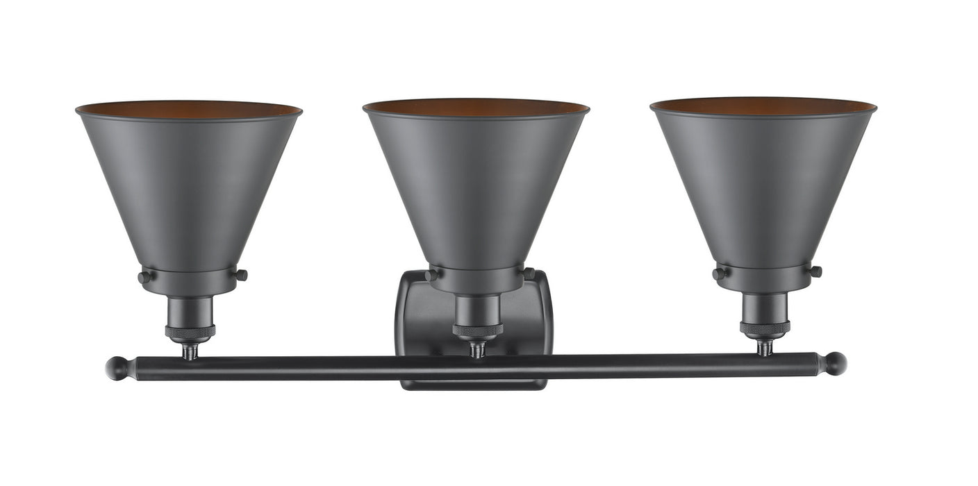 Innovations 916-3W-BK-M13 Three Light Bath Vanity, Matte Black