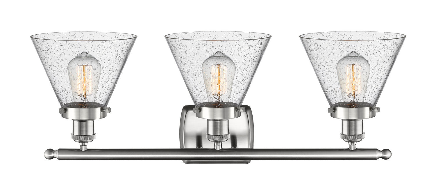 Innovations 916-3W-SN-G44 Three Light Bath Vanity, Brushed Satin Nickel