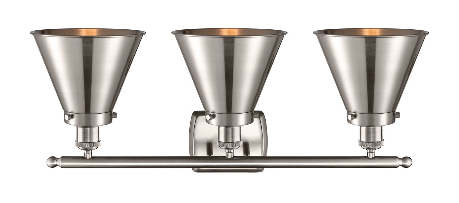 Innovations 916-3W-SN-M13-SN Three Light Bath Vanity, Brushed Satin Nickel