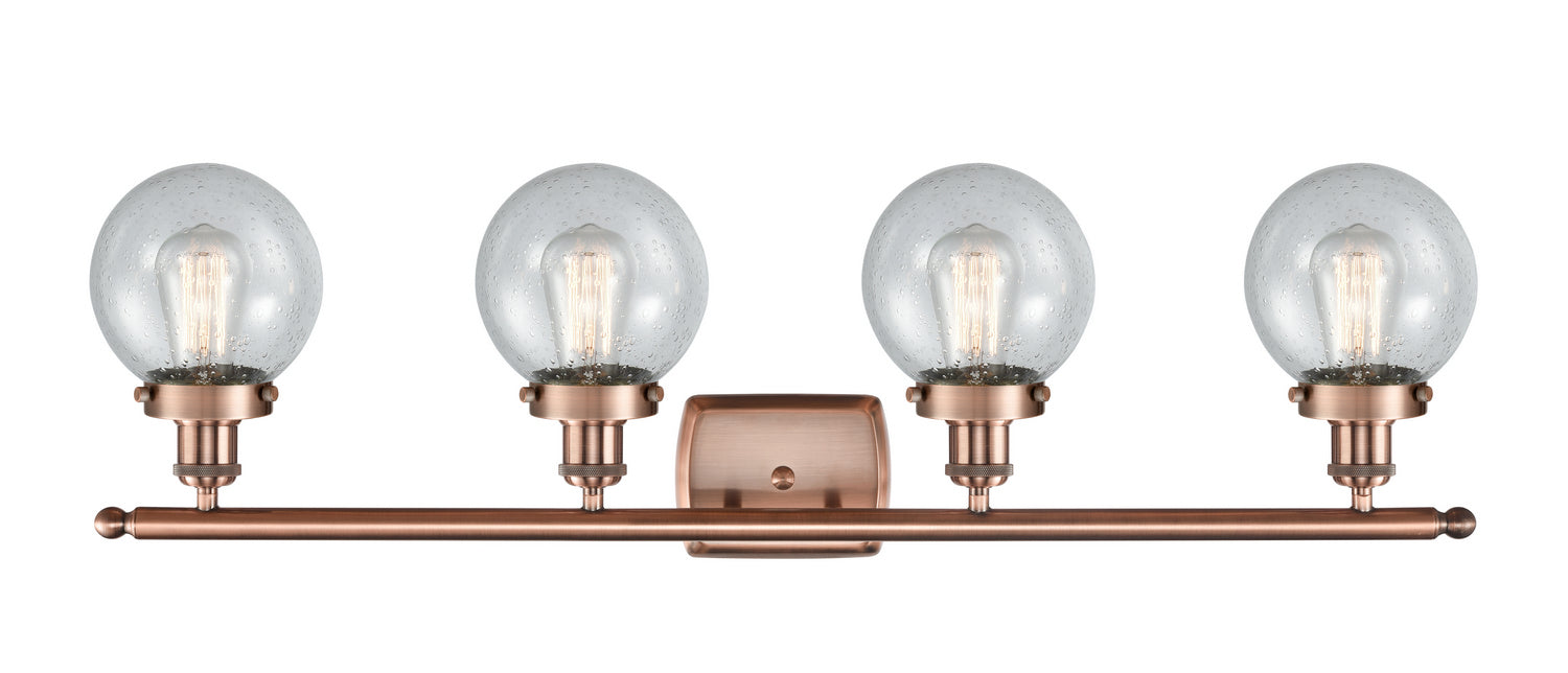 Innovations 916-4W-AC-G204-6-LED LED Bath Vanity, Antique Copper