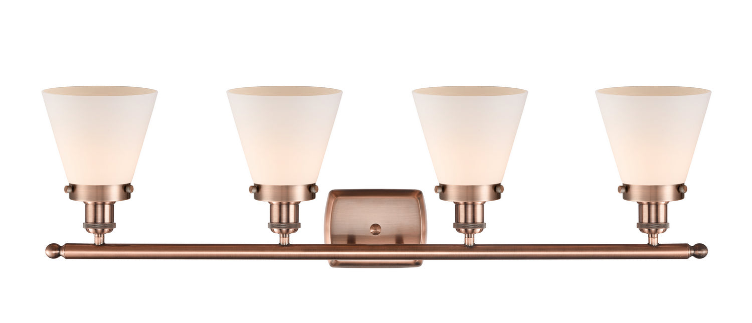 Innovations 916-4W-AC-G61 Four Light Bath Vanity, Antique Copper