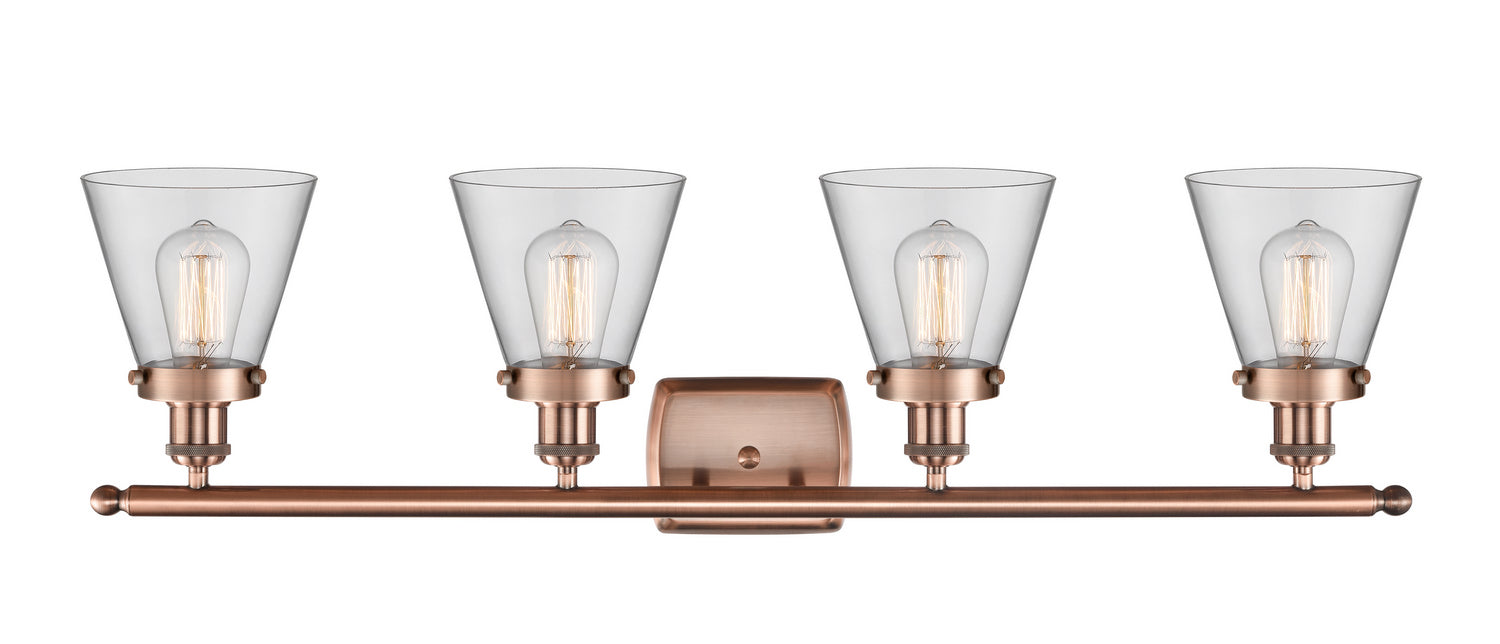Innovations 916-4W-AC-G62 Four Light Bath Vanity, Antique Copper