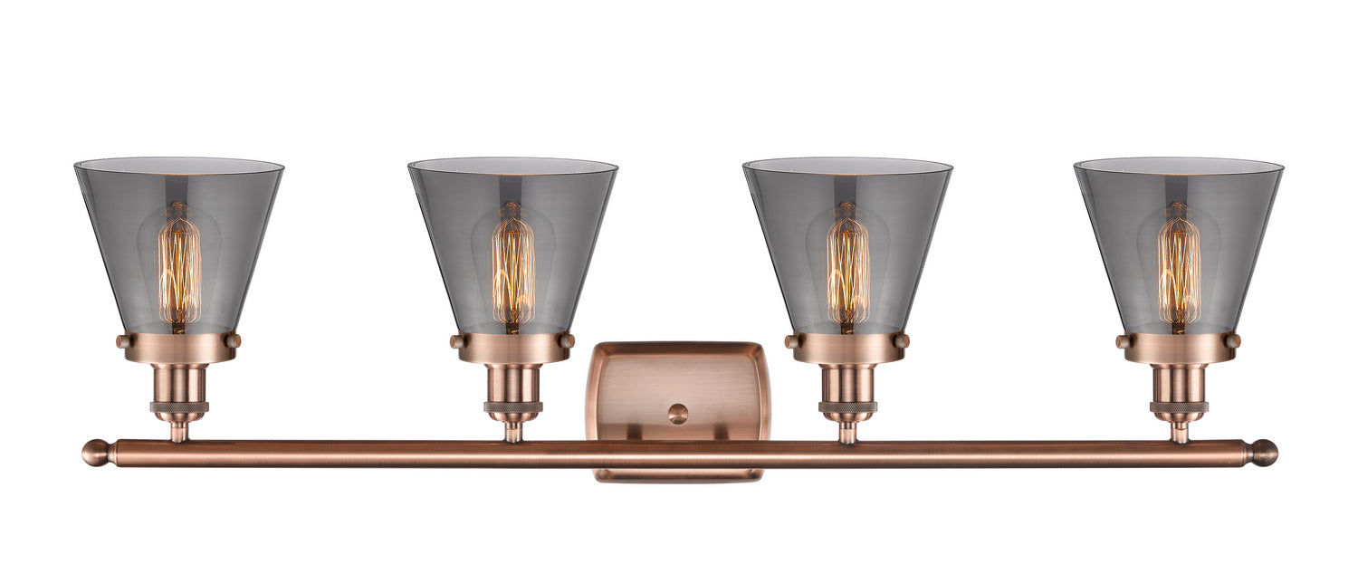 Innovations 916-4W-AC-G63 Four Light Bath Vanity, Antique Copper