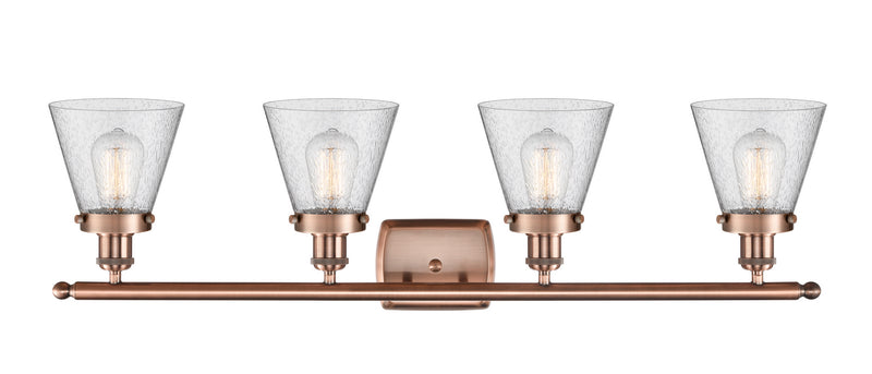 Innovations 916-4W-AC-G64 Four Light Bath Vanity, Antique Copper