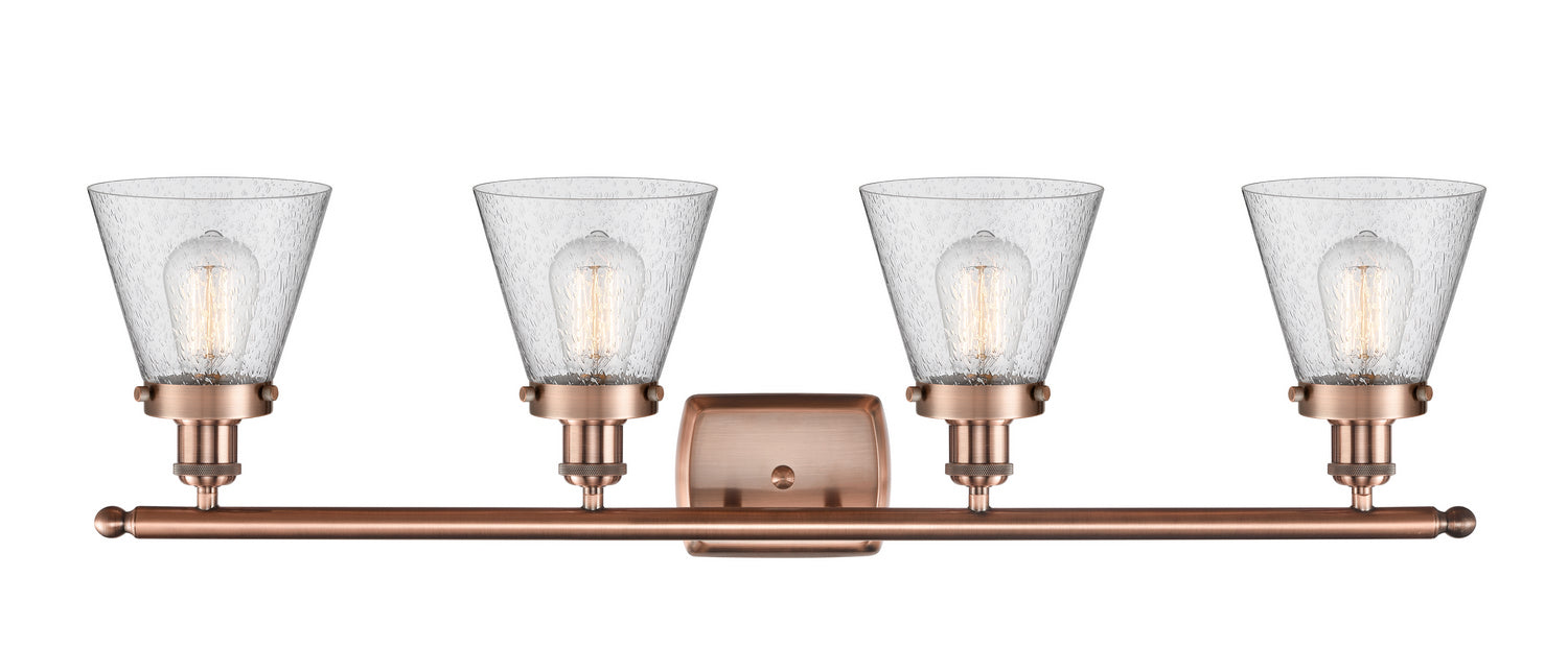 Innovations 916-4W-AC-G64 Four Light Bath Vanity, Antique Copper