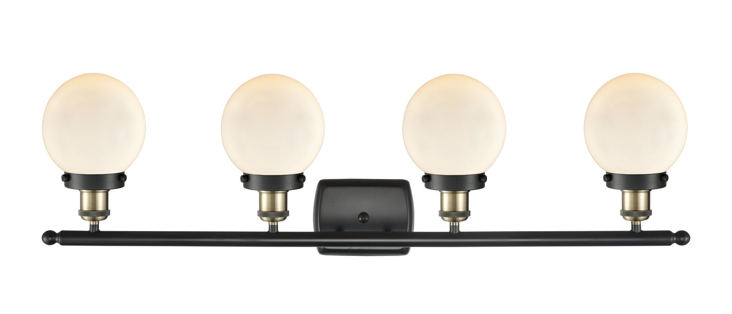 Innovations 916-4W-BAB-G201-6 Four Light Bath Vanity, Black Antique Brass