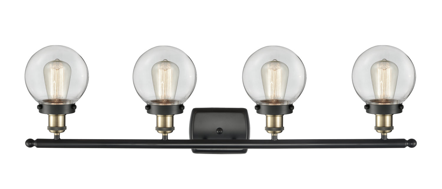 Innovations 916-4W-BAB-G202-6 Four Light Bath Vanity, Black Antique Brass
