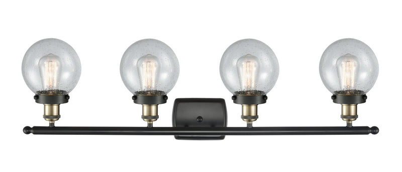 Innovations 916-4W-BAB-G204-6 Four Light Bath Vanity, Black Antique Brass