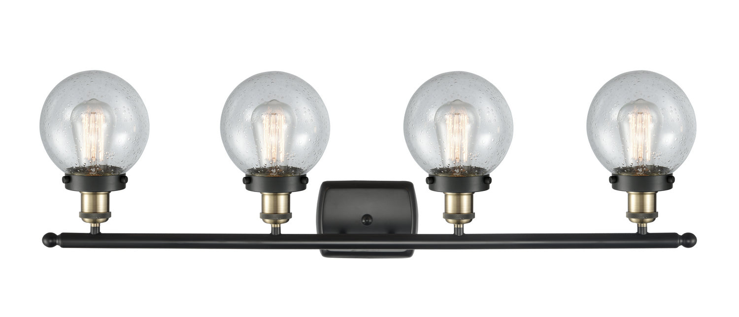 Innovations 916-4W-BAB-G204-6 Four Light Bath Vanity, Black Antique Brass