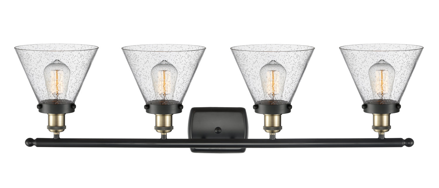Innovations 916-4W-BAB-G44 Four Light Bath Vanity, Black Antique Brass