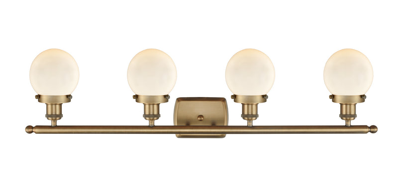 Innovations 916-4W-BB-G201-6 Four Light Bath Vanity, Brushed Brass