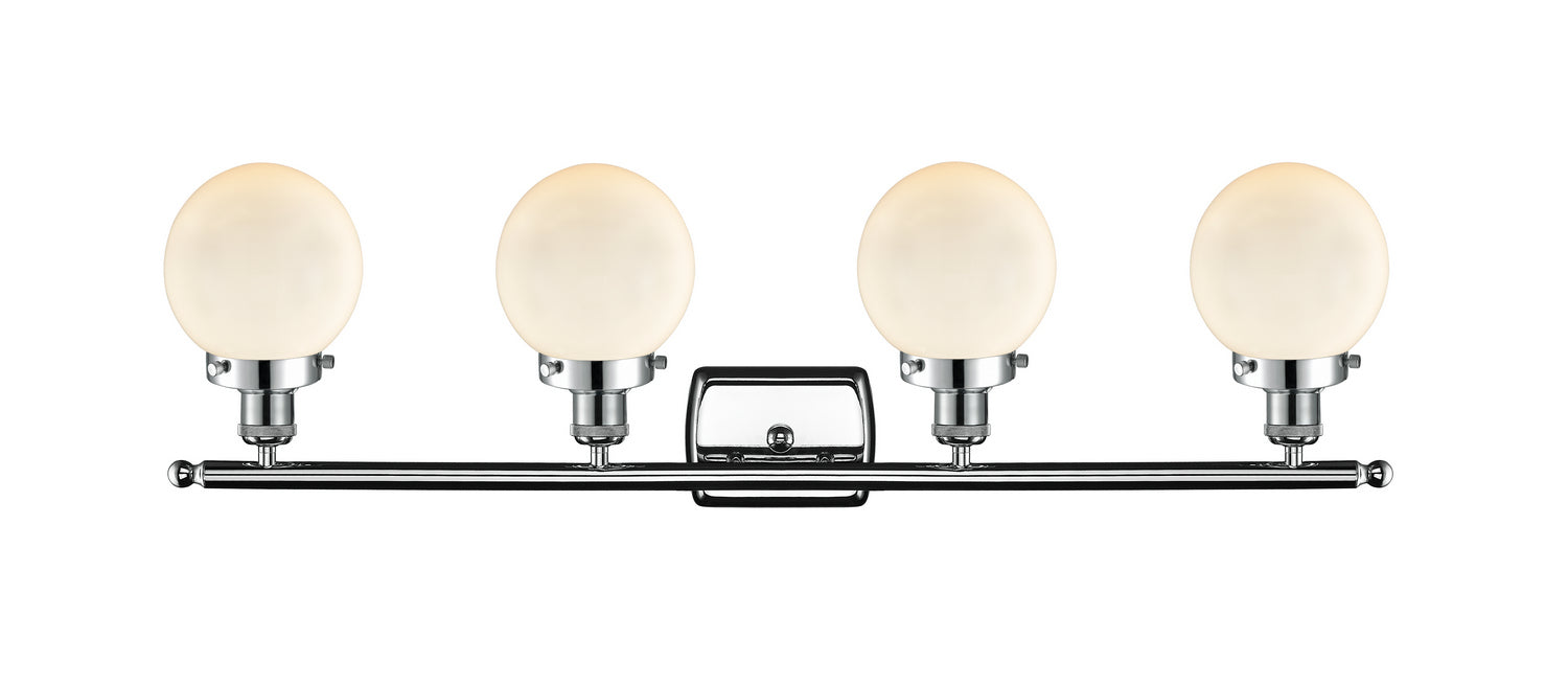 Innovations 916-4W-PC-G201-6 Four Light Bath Vanity, Polished Chrome
