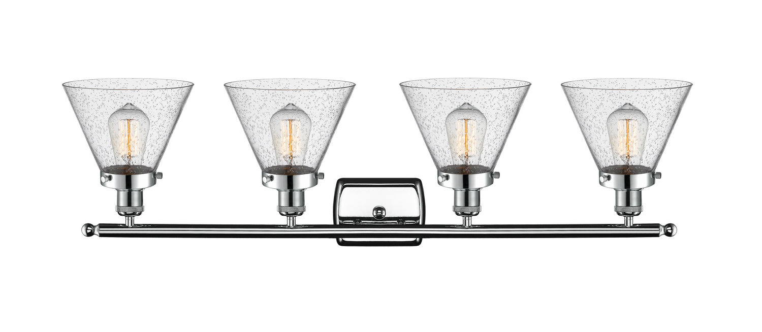 Innovations 916-4W-PC-G44 Four Light Bath Vanity, Polished Chrome