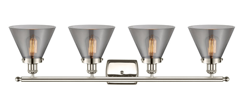 Innovations 916-4W-PN-G43 Four Light Bath Vanity, Polished Nickel