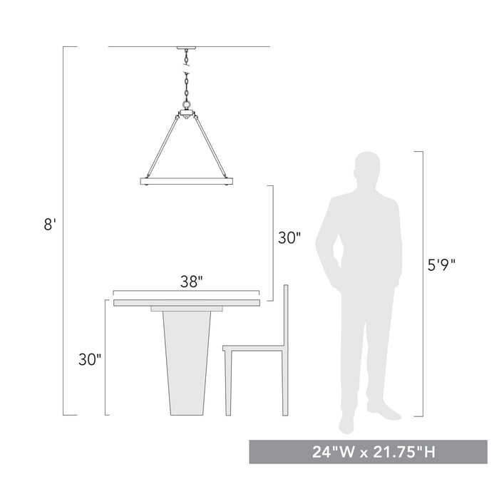 Golden 1019-6 BLK Six Light Chandelier, Matte Black