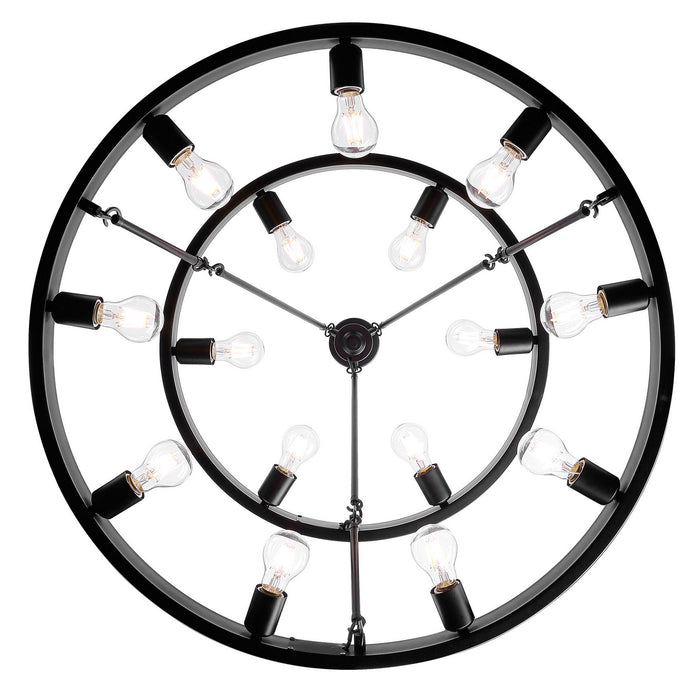 Golden 1019-69 BLK 15 Light Chandelier, Matte Black