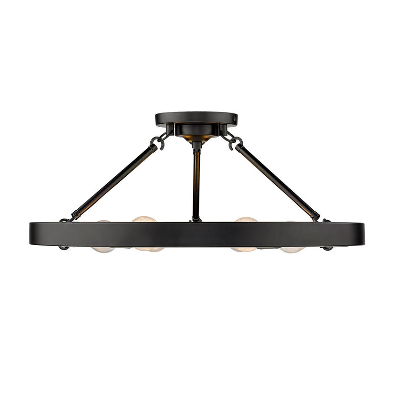 Golden 1019-6SF BLK Six Light Semi-Flush Mount, Matte Black