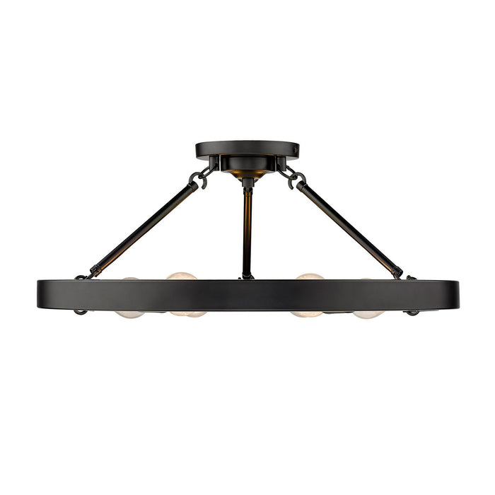 Golden 1019-6SF BLK Six Light Semi-Flush Mount, Matte Black