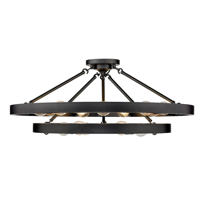 Golden 1019-96SF BLK 15 Light Semi-Flush Mount, Matte Black