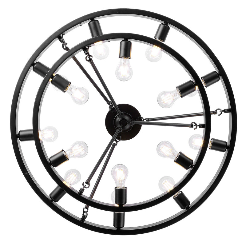 Golden 1019-96SF BLK 15 Light Semi-Flush Mount, Matte Black
