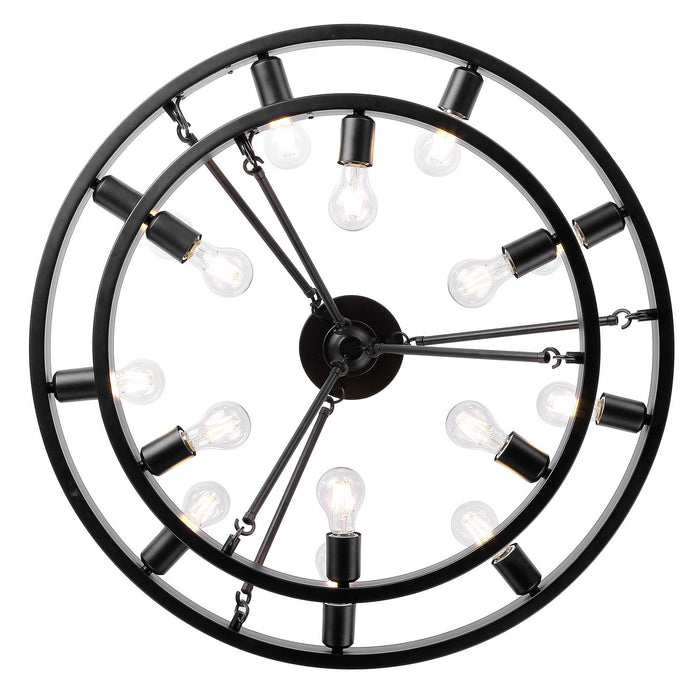 Golden 1019-96SF BLK 15 Light Semi-Flush Mount, Matte Black