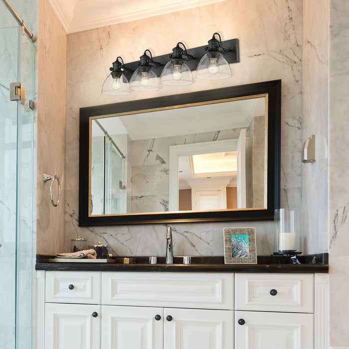Golden 3118-BA4 BLK-SD Four Light Bath Vanity, Matte Black