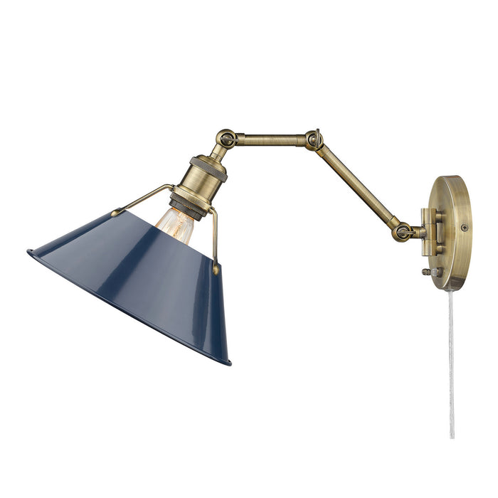 Golden 3306-A1W AB-NVY One Light Wall Sconce, Aged Brass