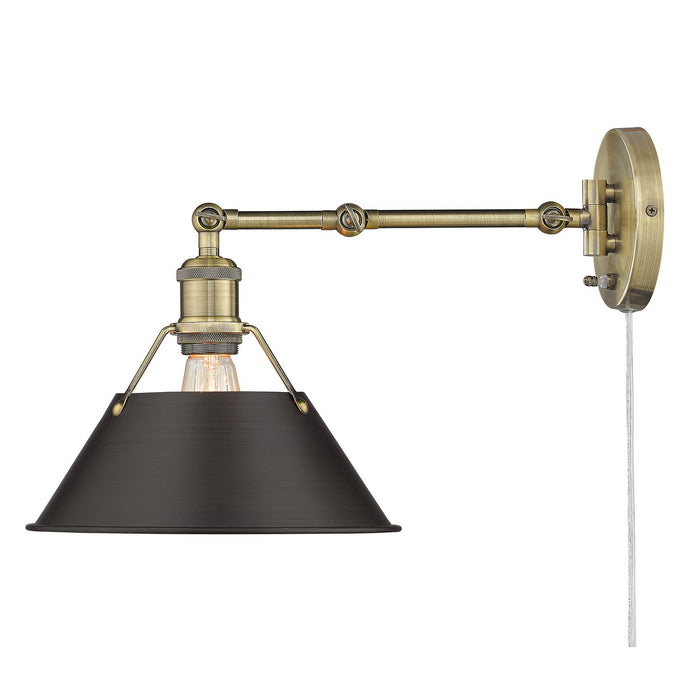 Golden 3306-A1W AB-RBZ One Light Wall Sconce, Aged Brass