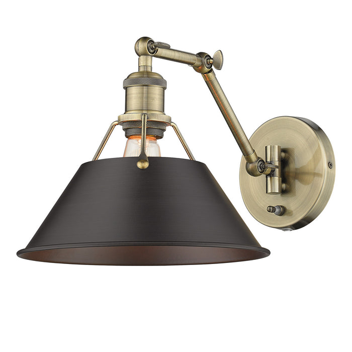 Golden 3306-A1W AB-RBZ One Light Wall Sconce, Aged Brass
