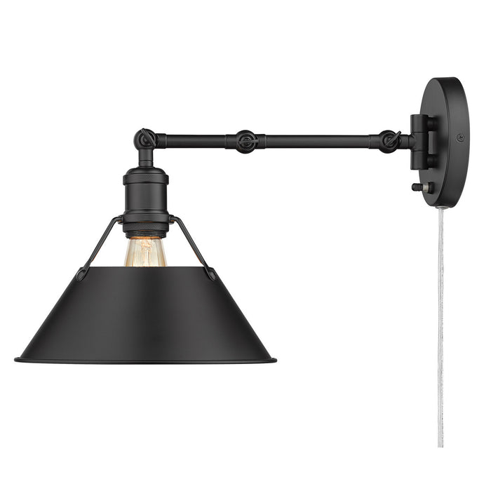 Golden 3306-A1W BLK-BLK One Light Wall Sconce, Matte Black