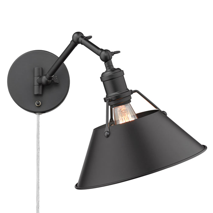 Golden 3306-A1W BLK-BLK One Light Wall Sconce, Matte Black
