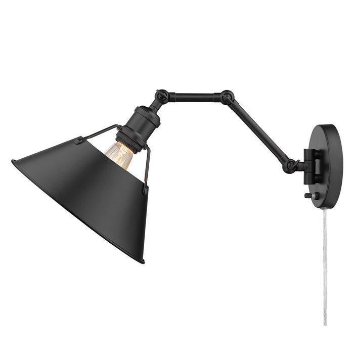 Golden 3306-A1W BLK-BLK One Light Wall Sconce, Matte Black